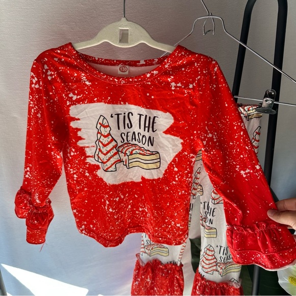 Amazon Christmas Holiday Tree Boutique Flare Bottom Set / Size 130 (6/7) - Picture 3 of 4